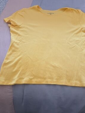 Coldwater Creek Sunny Yellow Short Sleeve Crewneck Top